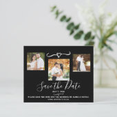 Turquoise Teal Goud Foto Bruiloft Save the Date (Staand voorkant)
