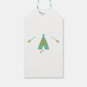 Turquoise Teal & Goud Tepee Modern Verjaardagsfees Cadeaulabel (Achterkant)