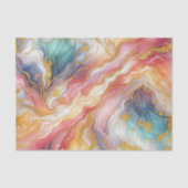 Turquoise Teal Pink Aqua Blue Purple Gold Marble Tissuepapier (Voorkant)