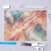 Turquoise Teal Pink Aqua Blue Purple Gold Marble Tissuepapier (Craft)