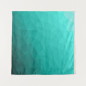 Turquoise teal verloop geometrisch mesh patroon wandkleed (Voorkant (horizontaal))