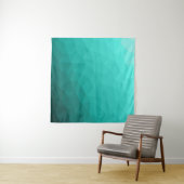 Turquoise teal verloop geometrisch mesh patroon wandkleed (In Situ (horizontaal))