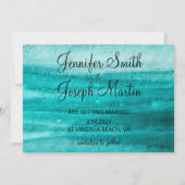 Turquoise Teal Watercolor Virginia Bestemming Save The Date (Achterkant)