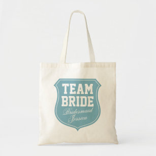 Turquoise Team Bride canvas tassen voor bruiloft