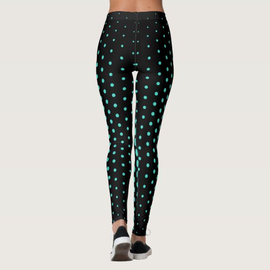 Turquoise Techno Dot Pattern Leggings (Achterkant)