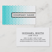 Turquoise Techno Stippen Elegant Modern White Visitekaartje (Voorkant / Achterkant)