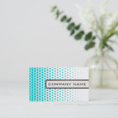Turquoise Techno Stippen Elegant Modern White Visitekaartje (Staand voorkant)