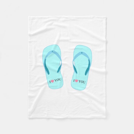 Turquoise Teenslippers Fleece Blanket (Voorkant)