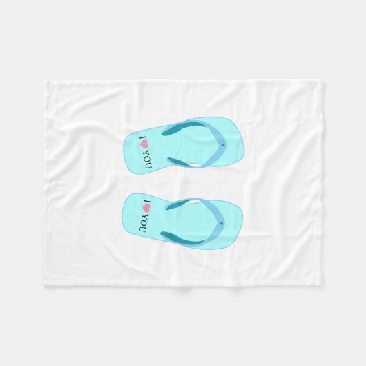 Turquoise Teenslippers Fleece Blanket Deken (Voorkant (Horizontaal))