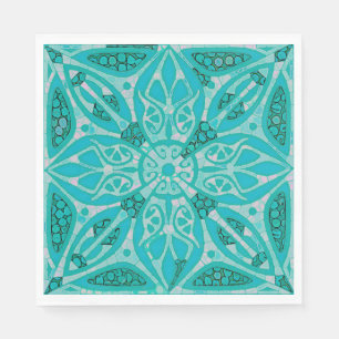 Turquoise Tegel Luncheon Papieren servetten