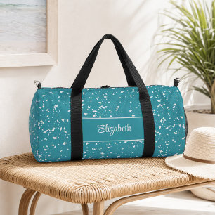 Turquoise Terrazzo Aangepaste Naam Plunjezak
