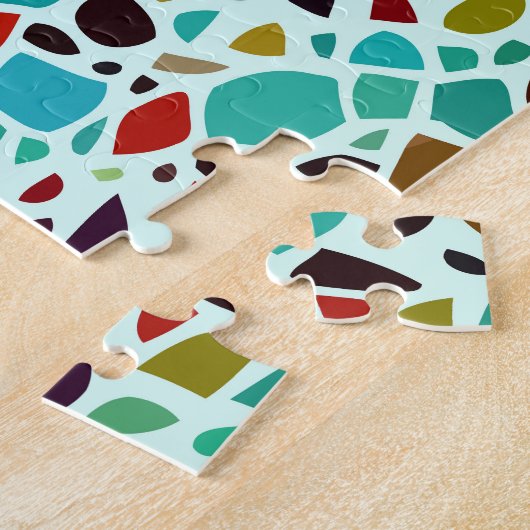 Turquoise Terrazzo Mosaic Broken Stones Legpuzzel (Zijkant)
