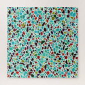 Turquoise Terrazzo Mosaic Broken Stones Legpuzzel (Verticaal)