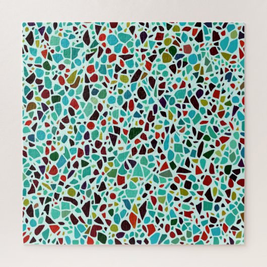 Turquoise Terrazzo Mosaic Broken Stones Legpuzzel (Verticaal)