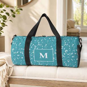 Turquoise Terrazzo Op Maat Gemaakt Monogram Plunjezak