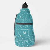 Turquoise Terrazzo Op Maat Gemaakte Monogram Sling Bag (Voorkant)