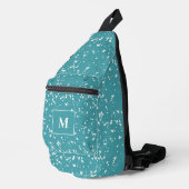 Turquoise Terrazzo Op Maat Gemaakte Monogram Sling Bag (Rechterhoek)