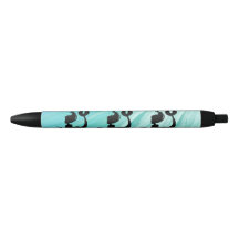 Turquoise Textured Mermaid Silhouette Pen