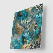 Turquoise Textuur Wandklok (Hoek)