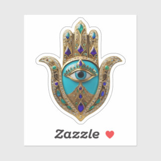 Turquoise Third Eye Hamsa Sticker