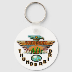 Turquoise Thunderbird Sleutelhanger