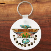 Turquoise Thunderbird Sleutelhanger (Voorkant)