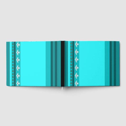 Turquoise Thunderbirds Blue Stripes Gastboek Gastenboek (Volledig)