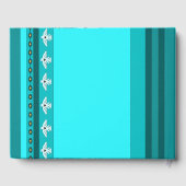 Turquoise Thunderbirds Blue Stripes Gastboek Gastenboek (Achterkant)