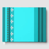 Turquoise Thunderbirds Blue Stripes Gastboek Gastenboek (Voorkant)