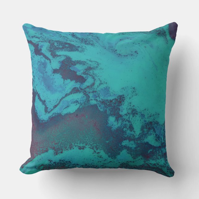 Turquoise Tidal Abyss Worpkussen Kussen (Voorkant)