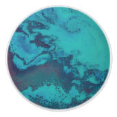 Turquoise Tidal Afgrond Keramische Knop (Voorkant)