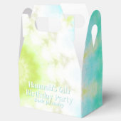 Turquoise Tie Dye Groovy Retro Verjaardagsfeestje Bedankdoosjes (Geopend)