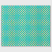 Turquoise Tiffany en Gold Daisy Flower Sparkle Cadeaupapier (Vlak)