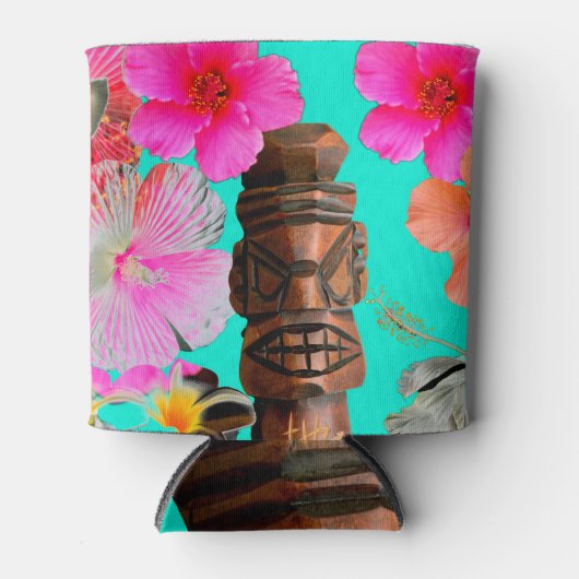 Turquoise Tiki Blikjeskoeler (Voorkant)