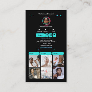 Turquoise TikTok Social Media QR Code Visitekaartje