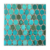 Turquoise tiles oval mosaic tegeltje (Voorkant)