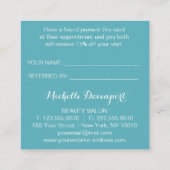 Turquoise tiles stilish square verwijzingskaart vierkante visitekaartje (Achterkant)