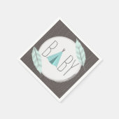 Turquoise Tipi Baby shower Papier Servet (Hoek)