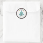 Turquoise Tipi Verjaardag Sticker (Tas)