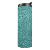  Turquoise Tooled Western Pattern Thermosbeker (Gedraaid links)