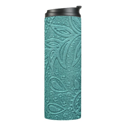 Turquoise Tooled Western Pattern Thermosbeker (Gedraaid links)