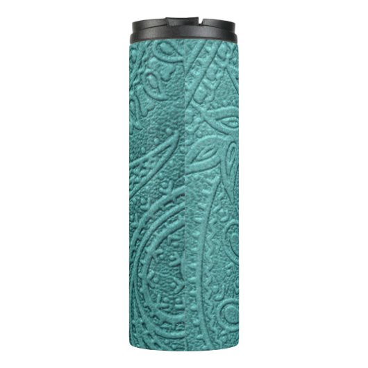  Turquoise Tooled Western Pattern Thermosbeker (Achterkant)