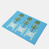 Turquoise Topiary Bird Sierkussen Deurmat (Schuin)