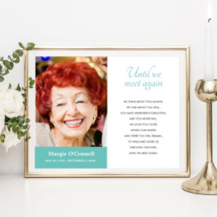 Turquoise Tot We Elkaar Weer Ontmoeten Rouwdicht F Poster