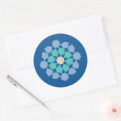 Turquoise Tranquiliteit Medaillon Ronde Sticker (Envelop)