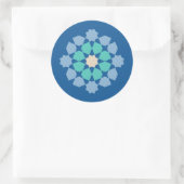 Turquoise Tranquiliteit Medaillon Ronde Sticker (Tas)