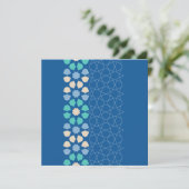 Turquoise Tranquiliteit Ritme Feestdagenkaart (Staand voorkant)