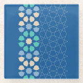 Turquoise Tranquiliteit Ritme Glazen Onderzetter (Voorkant)