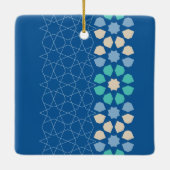 Turquoise Tranquiliteit Ritme Keramisch Ornament (Achterkant)