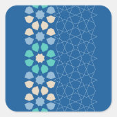 Turquoise Tranquiliteit Ritme Vierkante Sticker (Voorkant)